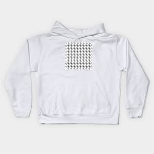 Black and White Triangle Minimal Grid Lines Geometric Pattern Kids Hoodie